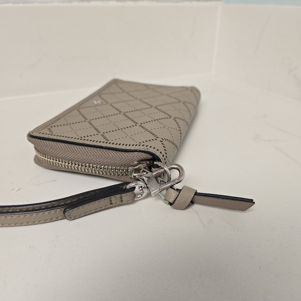 Tory Burch Perforated Quilted Wristlet Wallet in Taupe - Picture 5 of 6